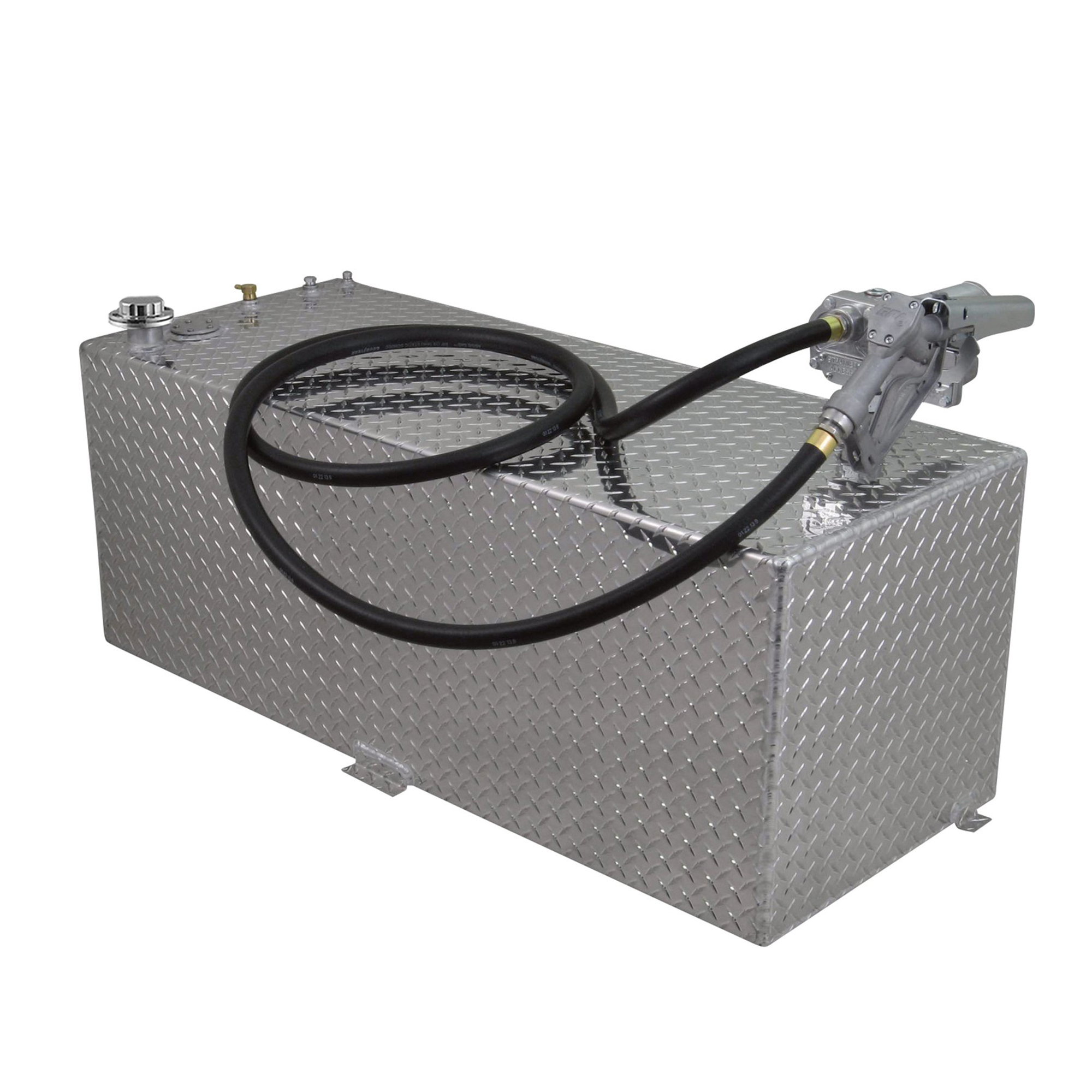 RDS Aluminum Transfer Fuel Tank with GPI 12V Fuel Transfer Pump, 80-Gallon, Rectangular, Diamond Plate, 15 GPM, Model# 73962